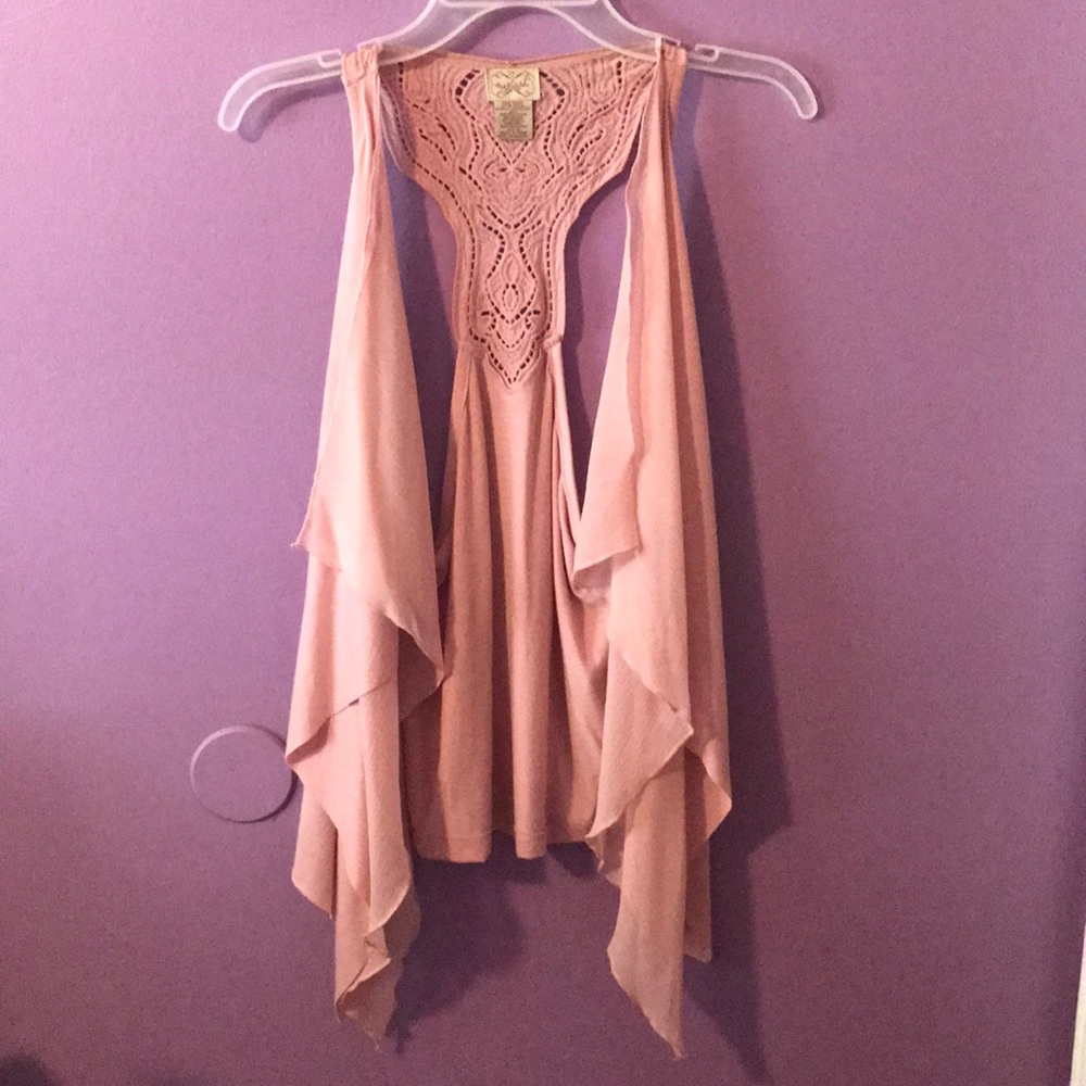 💕bundle only-Pink & Lacey Vest